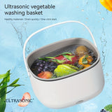 Cesta De Lavado De Verduras Multifuncional Ultrasónica Cesta De Drenaje Cesta De Frutas Y Verduras, Limpiador Purificador De Frutas Y Verduras, Lavabo De Verduras Plato De Frutas, Cesta De Drenaje De Frutas Y Verduras De Doble Capa, Artefacto De Lavado D