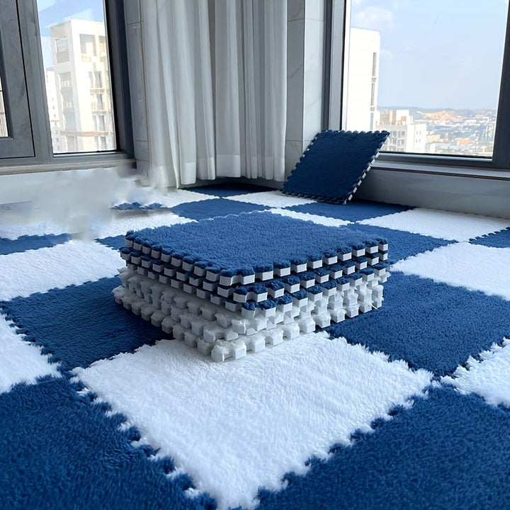 12 piezas de alfombras decorativas, alfombras de estilo punk lavables, alfombras de área gruesas, alfombras de lado de cama