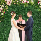 6-Pack Paneles de Césped Artificial Evergreen - Valla de Privacidad Resistente y Fondo para Bodas, Pantallas Verdes Extra Grandes 15.75x23.62 Pulgadas (40x60 cm), Sin Necesidad de Cableado, Instalación Fácil con Tiras Adhesivas, Paneles Plásticos Imperme