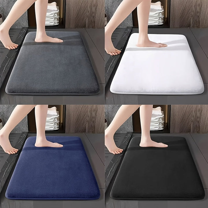 Alfombra de baño de felpa coral ultra suave - Secado rápido, antideslizante, lavable a máquina con respaldo de PVC, poliéster mullido, pelo bajo, forma rectangular para seguridad en la entrada del baño