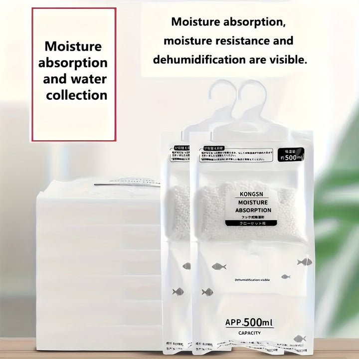 Juego de 3/6/12 bolsas deshumidificadoras colgantes, gran capacidad, desecante de sílice, absorbe humedad, ideal para armarios, dormitorios y gabinetes de baño, paquete reutilizable