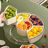1pc Bandeja de aperitivos giratoria con tapa, organizador de almacenamiento de alimentos de plástico redondo para nueces, frutas secas, dulces - Ideal para el hogar, fiestas, bodas - Seguro para el contacto con alimentos, perfecto para Navidad, Halloween