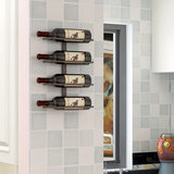 Estantería de Pared para Botellas de Vino con 4 Niveles, Soporte Creativo Decorativo para Botellas de Vino Tinto