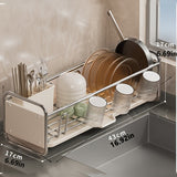 1 pieza, organizador de cocina moderno de metal para platos, tazones y cubiertos, diseño ahorrador de espacio, no requiere electricidad ni pilas
