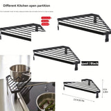 1 pieza de Estante Ajustable Negro para Esquina de Cocina en Forma de Triángulo - Soporte Resistente al Calor para Ollas, Secado de Platos y Estantería de Almacenamiento para Estufa o Pared, Organizador que Ahorra Espacio (22cm x 30cm), Electrodomésticos