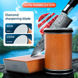 Afila Cuchillos de Diamante Profesional con Ángulo de 15° & 20° y Soporte Magnético - Afilador Manual Portátil para Cuchillos de Chef y Utilitarios, Diseño Compacto Duradero, No Necesita Batería - Regalo Perfecto de Navidad o Cumpleaños para Cocinas Case