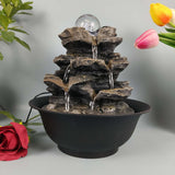 [Fuente de Sonido Natural de 3 Niveles] Fuente de Escritorio de Sonido Natural de 3 Niveles Alimentada por USB - Cascada de Resina para Decoración Relajante del Hogar y Oficina, Perfecta para Halloween, Bodas y Navidad