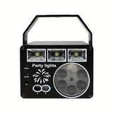 Luz LED 3 en 1 USB con patrón activado por sonido RGB, luz parpadeante, metal negro, USB portátil y práctica, adecuada para bodas, día de San Valentín, fondo de escena, luz de proyección para fiestas, bares, discotecas, cumpleaños, Navidad, clubes, gimna