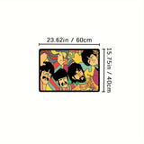 Alfombra retro de banda musical, 1 unidad, ideal para interiores y exteriores, resistente y lavable, decorativa, regalo exquisito para amantes del rock