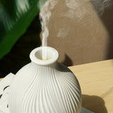 Máquina de Aromaterapia Ultrasonica de Resina Blanca USB con Humidificación