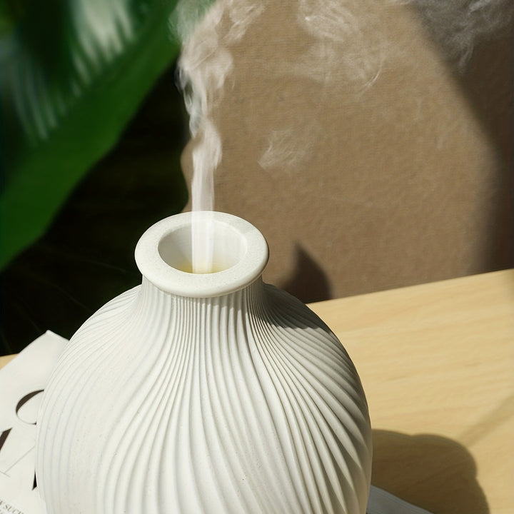 Máquina de Aromaterapia Ultrasonica de Resina Blanca USB con Humidificación