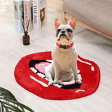 Alfombra de baño de labios rosados suaves - Suave, absorbente, alfombra de suelo antideslizante para baño y dormitorio, revestimiento de poliéster, fácil de limpiar, alfombra de baño | Diseño juguetón | Alfombra absorbente