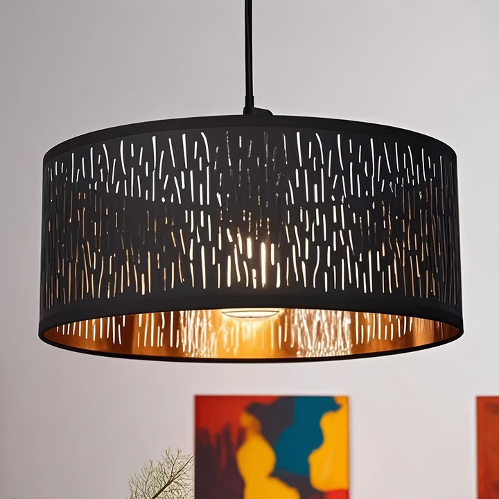 Pantalla de lámpara - Pantallas de lámpara modernas negras para luces de techo con interior dorado, pantallas de lámpara para lámparas de mesa y lámparas de pie, pantalla de lámpara colgante para dormitorio, salón, pasillo y cocina