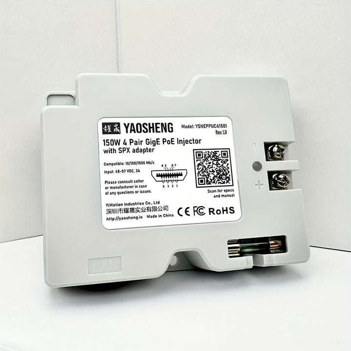 YAOSHENG Inyector PoE 150W 2-en-1 + Adaptador de Cable SPX para Uso Residencial Exterior para Starlink Gen2