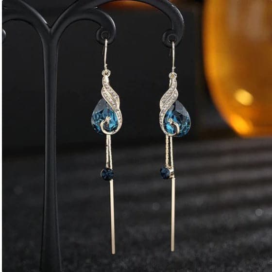 Par Aretes Colgantes De Pavo Real 5