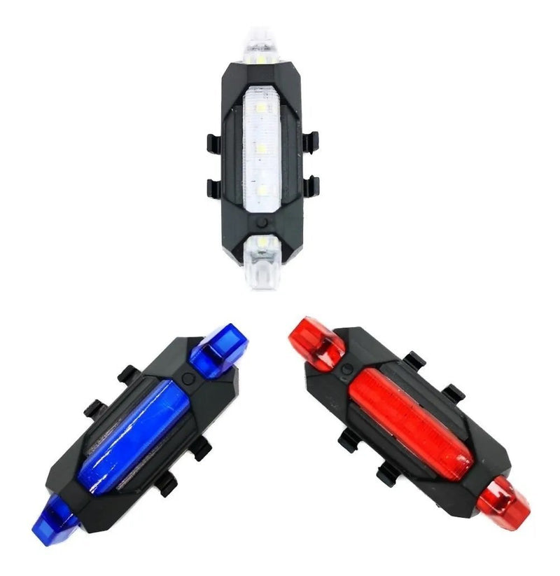 Luz Linterna Recargable Usb Led Bicicleta Delantera O Trasera