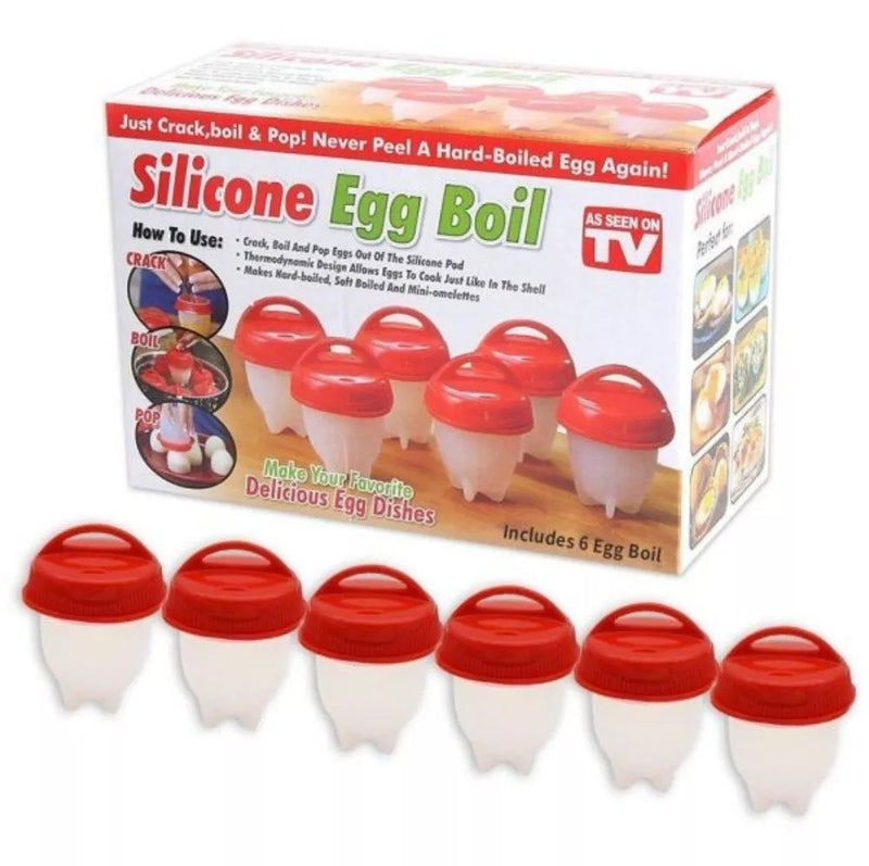 Moldes Para Cocinar Silicone Huevos Egg Boil X 6 Piezas