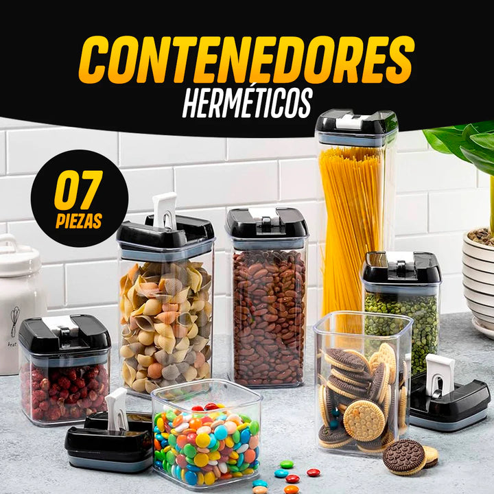 Set de contenedores hermeticos 7 piezas calidad premium