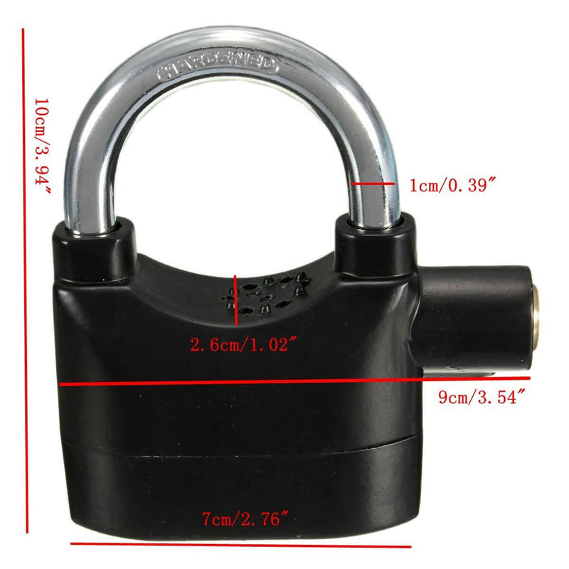 Candado Alarma Bicicletas Motos Puertas Alarm Lock Negro