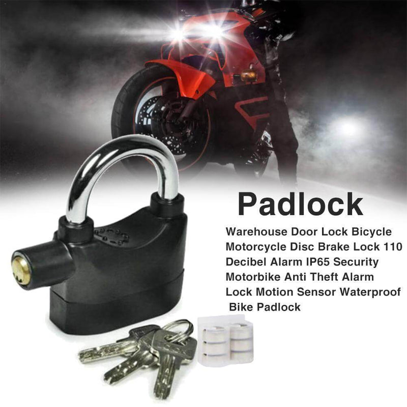 Candado Alarma Bicicletas Motos Puertas Alarm Lock Negro