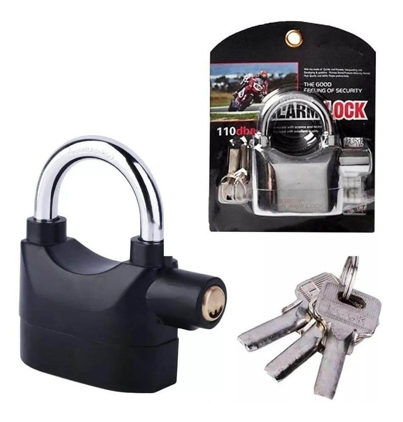 Candado Alarma Bicicletas Motos Puertas Alarm Lock Negro