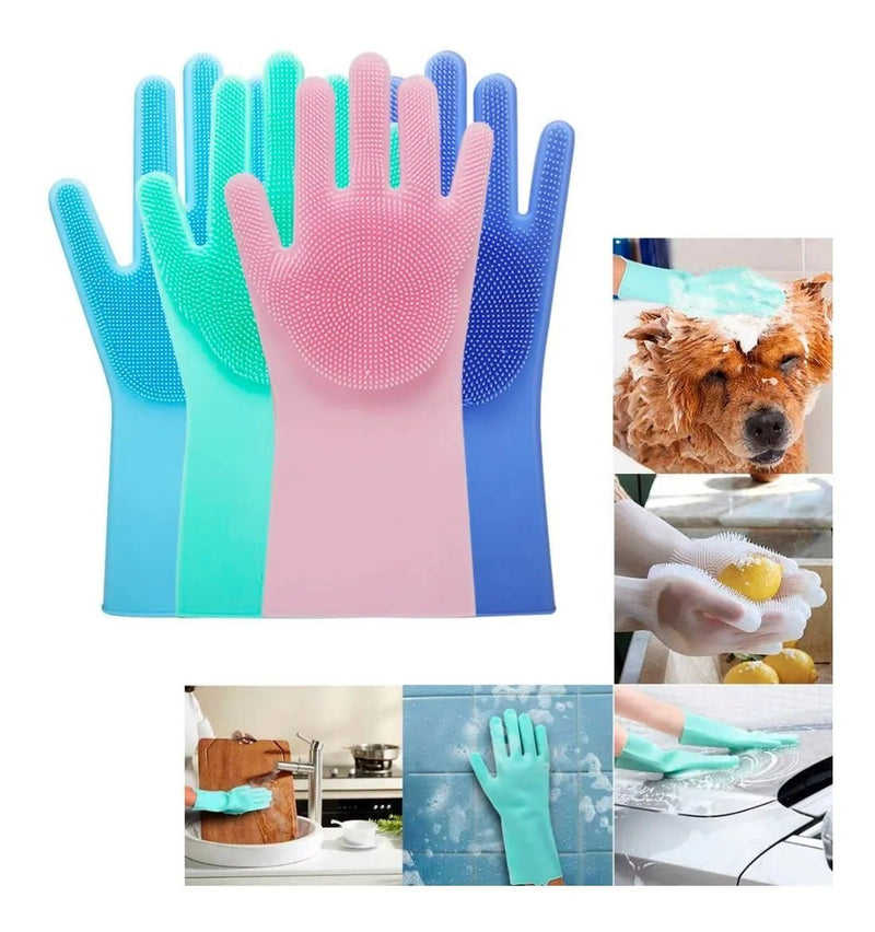 Guantes Mágicos De Silicona Para Lavar Platos, mascotas, autos