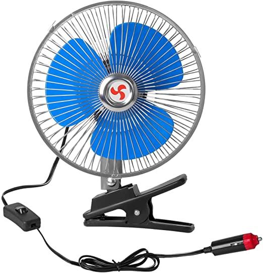 Mini Ventilador Para Carro 12 V Portátil Giratorio Potente 8