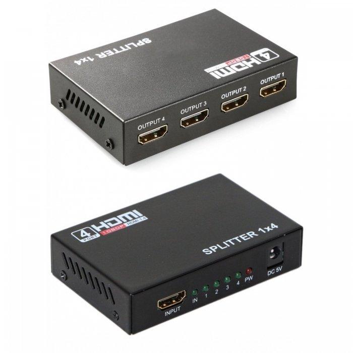 Multiplicador Splitter Hdmi, 1 Entrada X 4 Salidas, 1080 1x4