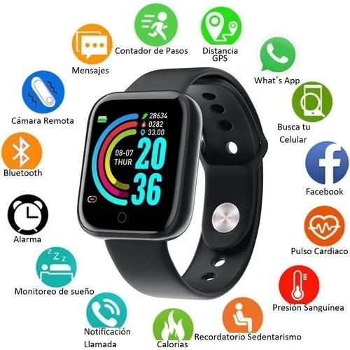 Reloj Inteligente Smartwatch Bluetooth Sensor Pulso Cardiaco D28