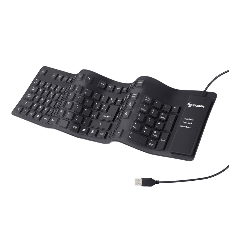 Teclado Flexible Usb Portátil Plegable Resistente Polvo Agua