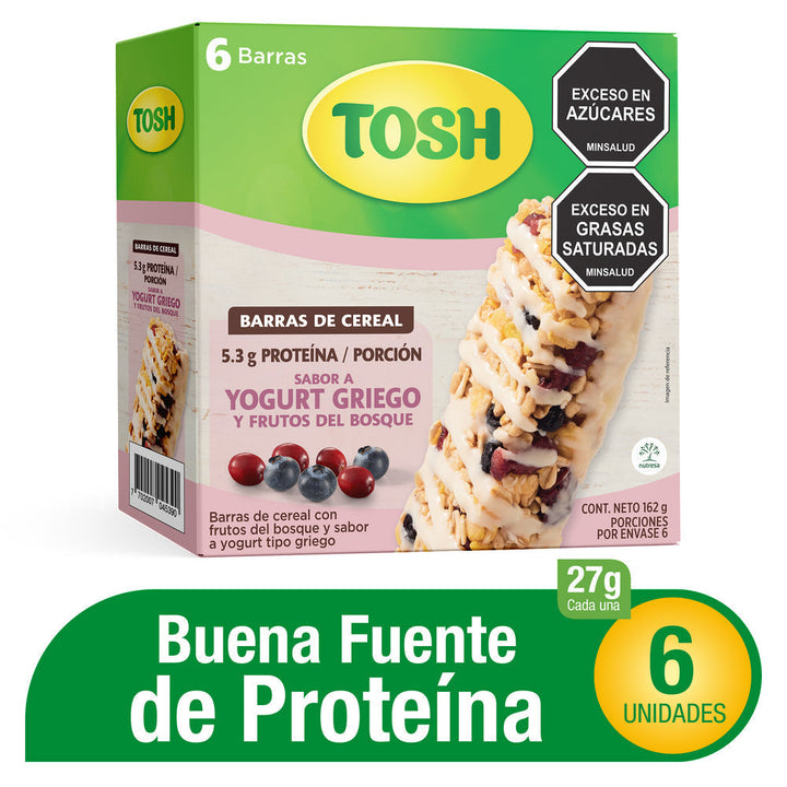 BARRA TOSH 6U 27G YOGURT GRIEGO