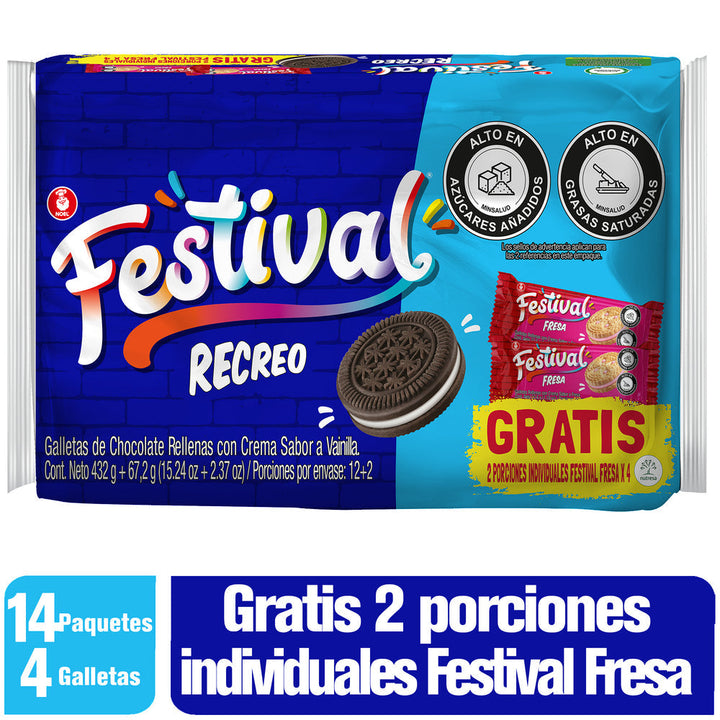 GALLETA FESTIVAL 510G RECREO GTS FRESA